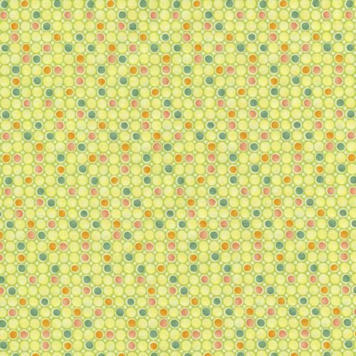 Yellow Green Dots Fabric Posh Chez Moi MODA  