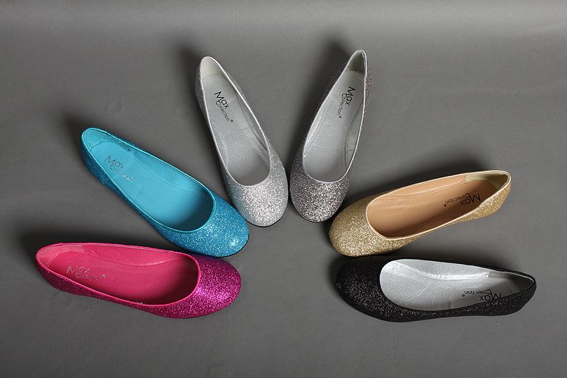 NEW Womens Fashion Glitter Ballet Flats Shoes 6 COLORS  