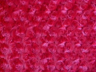 RED MINKY SWIRL ROSE BUD CHENILLE SEWING FABRIC 30x36  