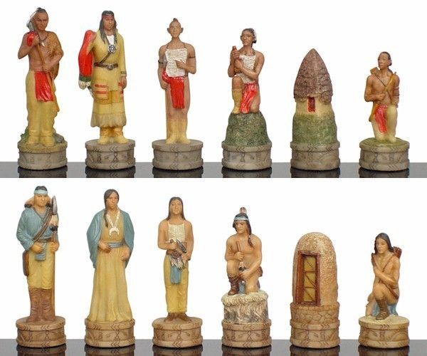 Cherokee & Navajo Indians Theme Chess Set  