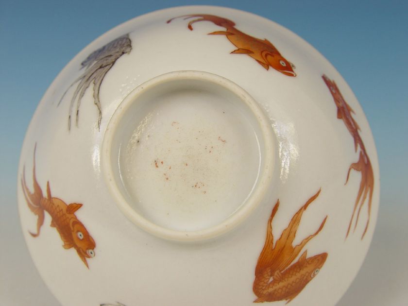 Very Rare Chinese Porcelain Coloured Bowl Fish 19th C.  