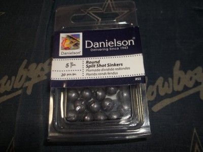 DANIELSON SIZE 5 ROUND SPLIT SHOT SINKERS 20 PACK  