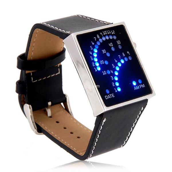   time and data display adjustable wrist band with metal buckle