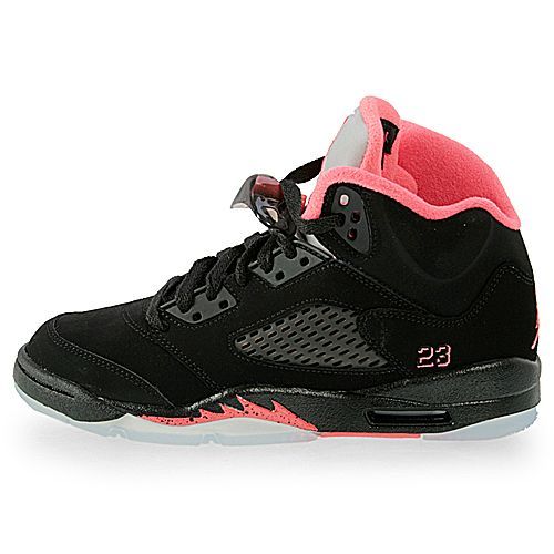 NIKE GIRLS AIR JORDAN 5 RETRO (GS) black pink SZ 6  