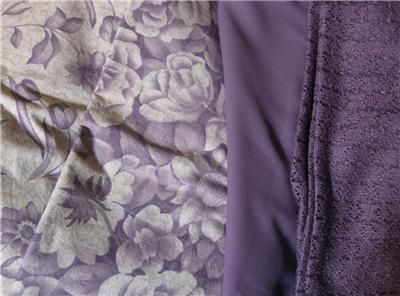 LOVELY 2 Dusky Plum & Cream Floral Cotton Prints,43w,6.5ydsTotal 