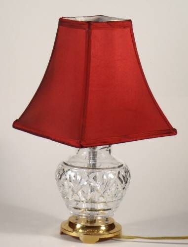 WATERFORD Cut Crystal & Brass Bouidor Lamp (No Shade)  
