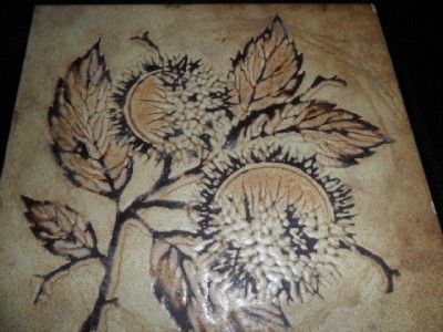 Sassuolo Made In Italy Tile Flower 8x8 Rare Ceramic  