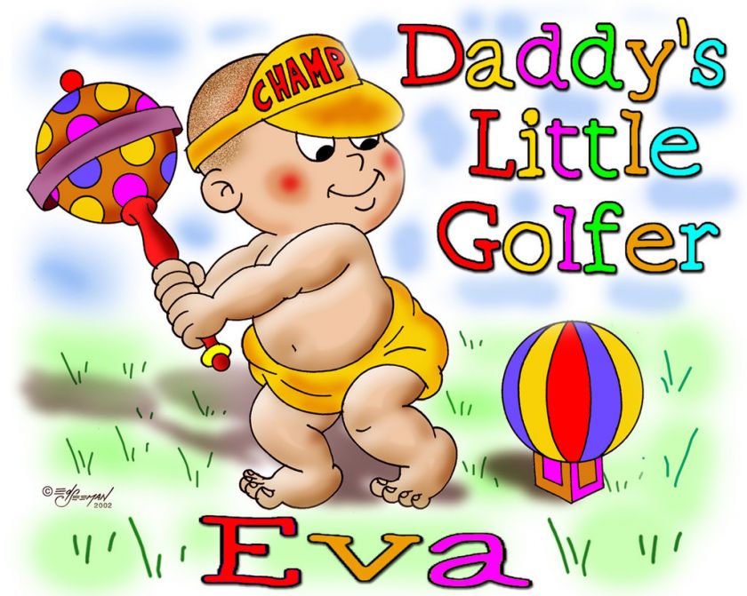 GOLF T SHIRT DADDYS GOLFER YELLOW FREE CUSTOMIZING  