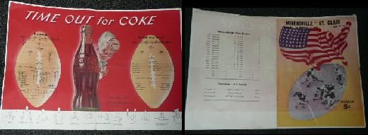   COCA COLA COKE SCHOOL FOOTBALL PROGRAM ST CLAIR MINERSVILLE PA  