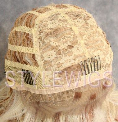   Lace Front Wig Heat OK Pale Strawberry Blonde Mix SACO 613/27  
