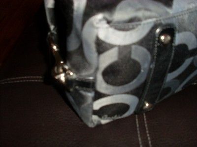 COACH OP ART LARGE SABRINA SATCHEL BAG/PURSE MULTI~BLACK/SILVER~DUST 