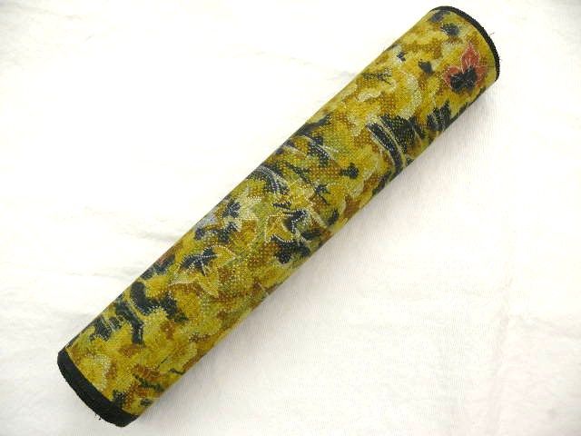 Dark Green Silk Kimono Fabric Bolt w/Woods & Leaf E160  