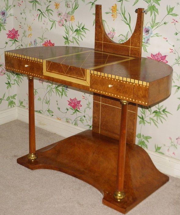 Unusual Ruhlmann Style Art Deco Dressing Table Vanity Desk NR  