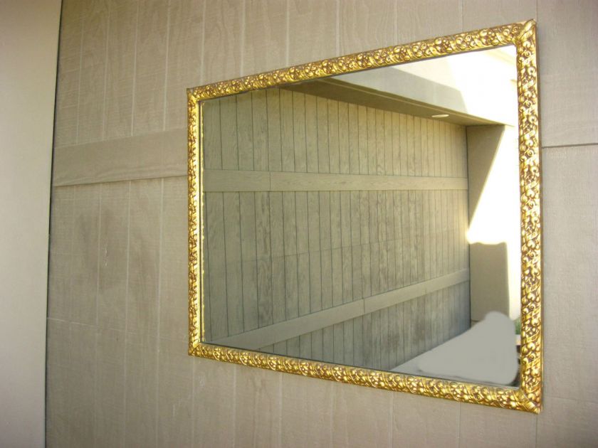 Vintage Wall MIRROR Carved Gold Gilt Wood Frame FRENCH PROVINCIAL 