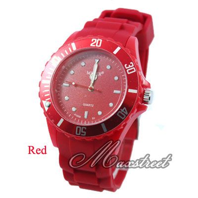 New Fashion Candy Colors Girl Womens silicone Wrist Watch Jelly 