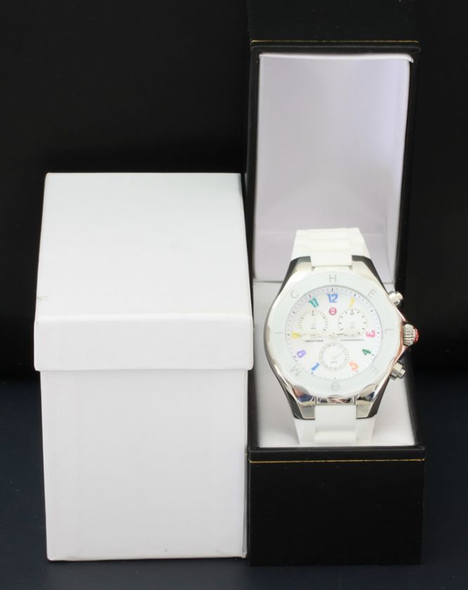 Ladies Quartz Large Michele Tahitian Jelly Bean Chronograph Watch 