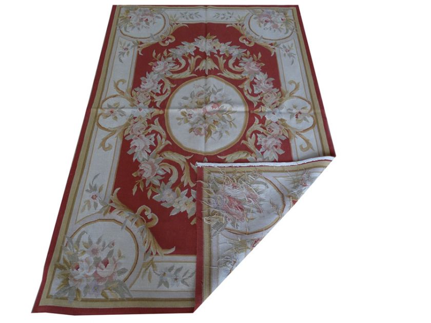 x6 Hand woven Wool French Aubusson Flat Weave Rug~Brand New~Free 