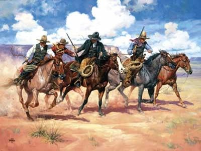 Then There Were Four Jack Sorenson Cowboys Western  