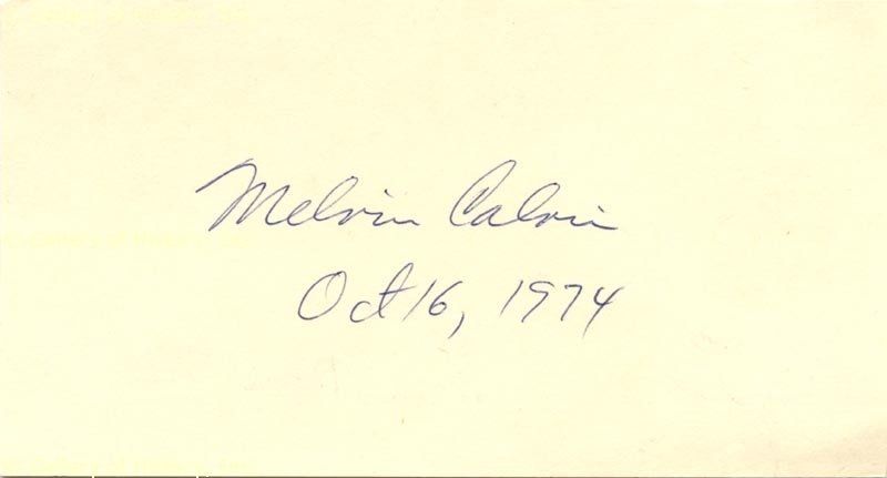 MELVIN CALVIN   SIGNATURE(S) 10/16/1974  