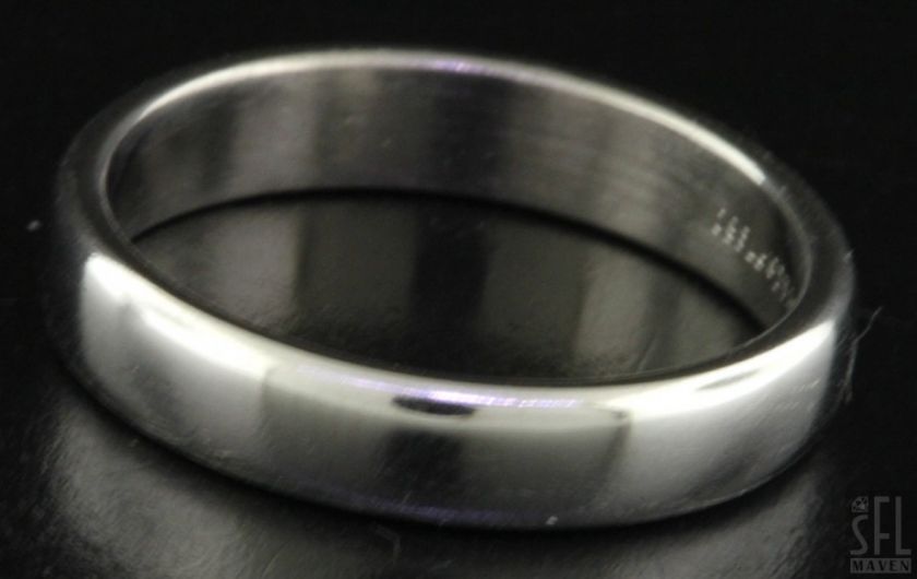 TIFFANY & CO 1999 HEAVY PLATINUM MENS WEDDING BAND RING SIZE 10  