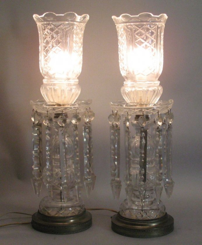 Large 23 Bohemian Cut Crystal Lustres lamp c. 1930s  