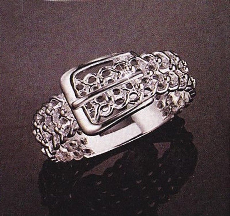 Sterling Silver Mesh Buckle Ring AVON  