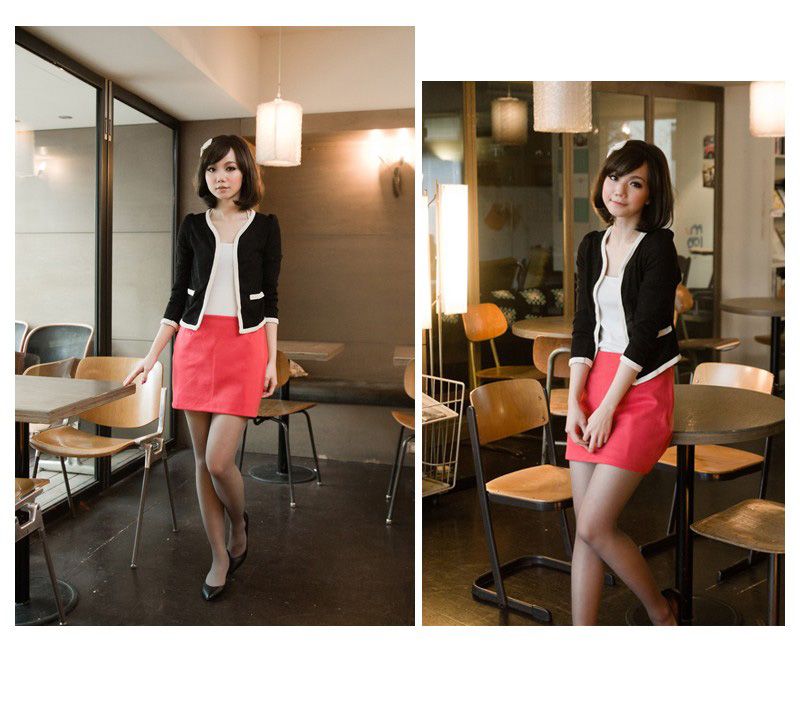 CHIC LONG SLEEVE KINT SHORT COAT WF1455  