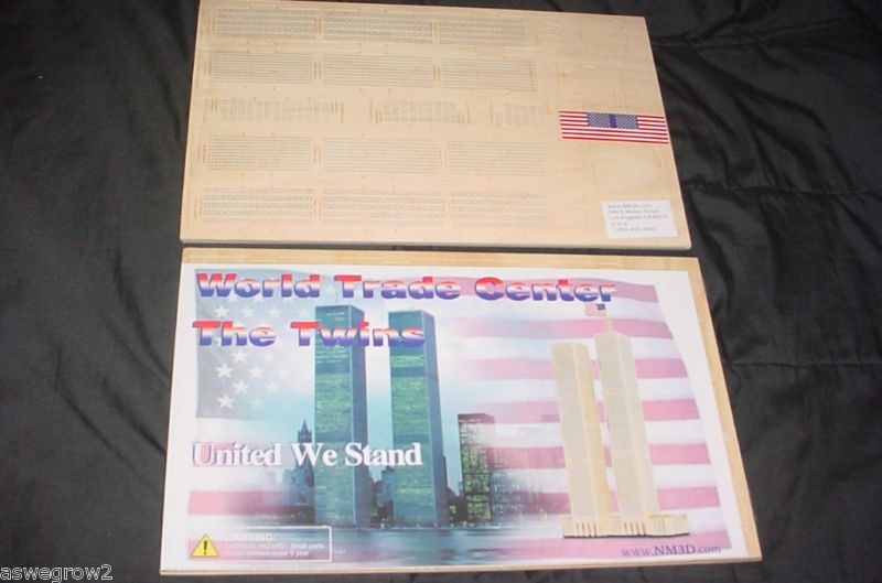 New World Trade Center Wood no glue Model Remember 9 11  