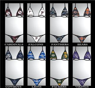 SEXY NFL OPEN TRIANGLE Y BACK G STRING THONG SET PICK FROM ALL 32 