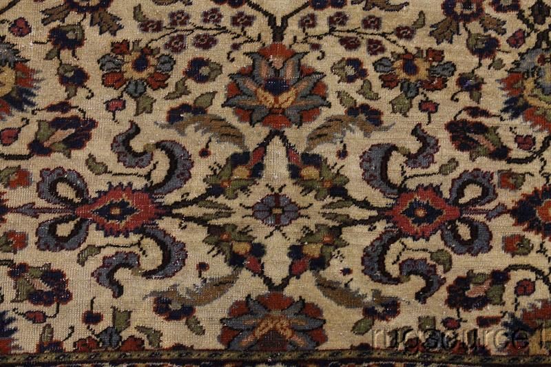 60 Years Old Antique 7x9 Shahreza Isfahan Persian Oriental Area Rug 