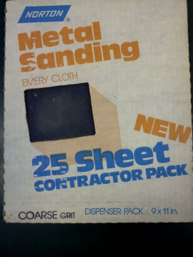 25 Sheets Norton Emery Cloth Coarse 9x11 Metal Sand  