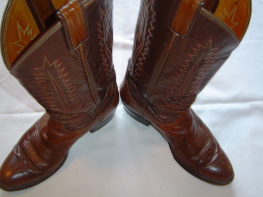 VINTAGE LEATHER TONY LAMA 6210 COWBOY BOOTS 7B  