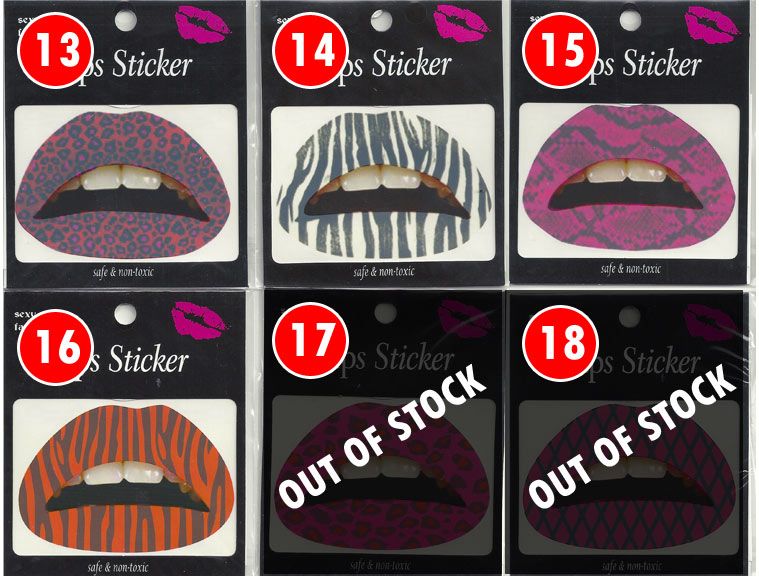 These temporary lip transfer tattoos are Fashionable, Non toxic, Vegan 