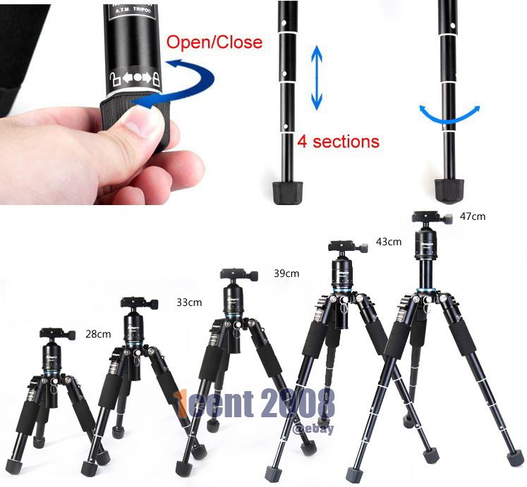 Fotopro M 5 mini + FPH41H Head Travel Tripod Kit *M5  