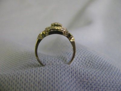 Antique 14 KT White Gold Ladys Filigree Diamond Ring size 5.5 circa 