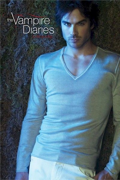 TV POSTER ~ VAMPIRE DIARIES DAMON WHITE Ian Somerhalder  