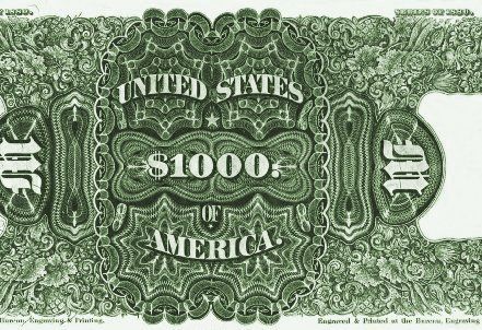 Replica $1000 1880 LT US Paper Money Currency Copy  