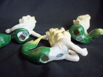 VINTAGE BRADLEY PORCELAIN BISQUE MERMAID SASSY GIRL 50s FIGURINES FISH 