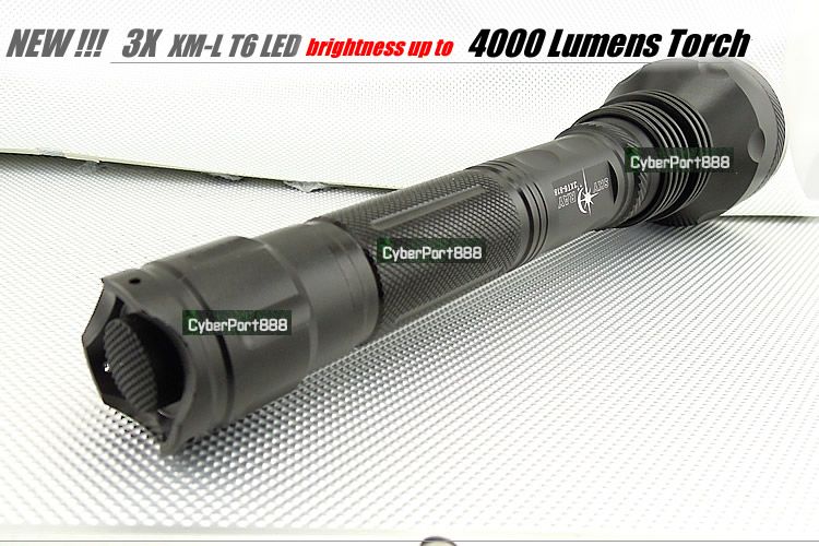 SKY RAY 3T6 4000Lm 3x CREE XM L XML T6 LED Flashlight Torch 818  