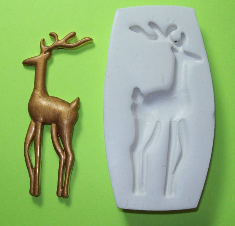 REINDEER Christmas ~ CNS polymer clay mold  