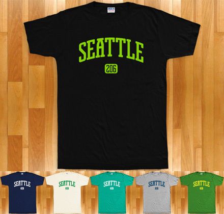 SEATTLE T shirt   Area Code 206   Washington NEW XS 4XL  