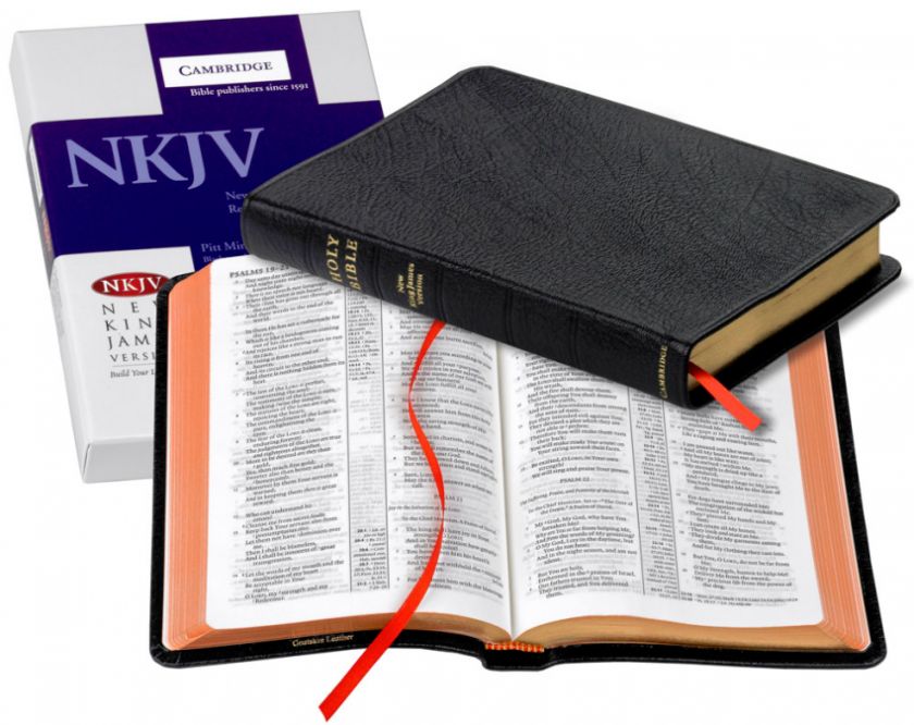 NKJV Pitt Minion Cambridge Bible Black Goatskin Leather  