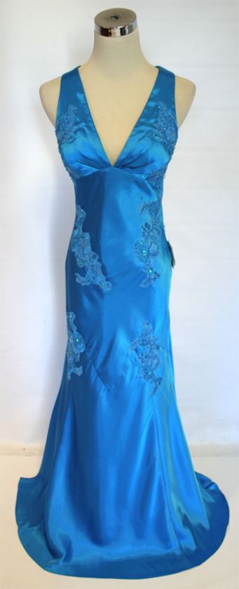 NWT ALEX & SOPKIA $140 Turquoise Evening Party Gown 5  