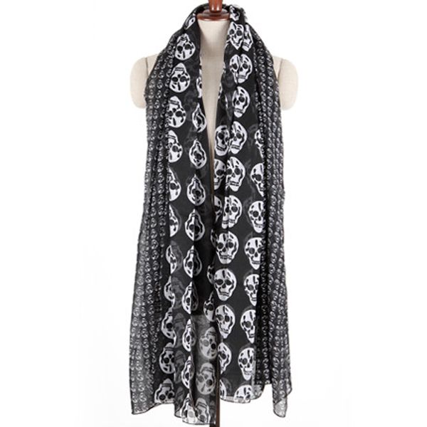 New Skull Scarf   BLACK  