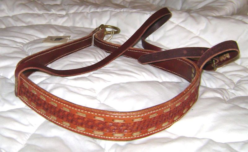 NEW Alamo Saddlery Basketweave Noseband Rawhide Laced  