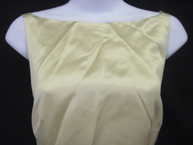 NICOLE MILLER Green Silk Sleeveless Long Dress Gown 4  