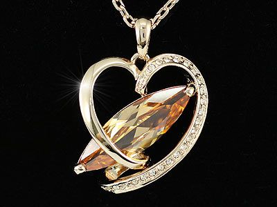 Heart Rose Gold Plated 8 Carat Sapphire Necklace SN159  
