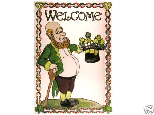 20 Stained Glass Irish LEPRECHAUN Welcome Suncatcher  