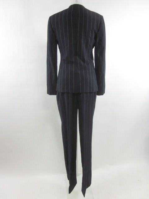 PAUL STUART Navy Green Pinstripe 3pc Suit Size 6 8  