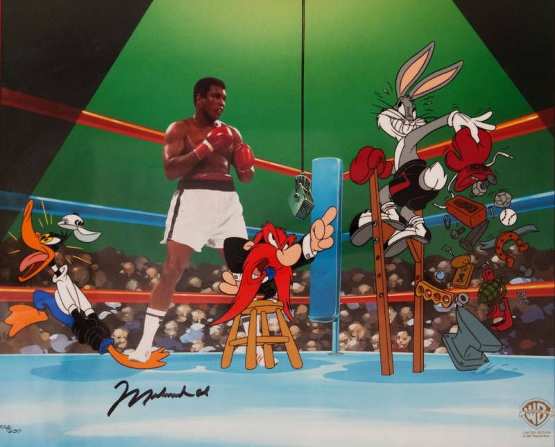 Warner Bros CEL Empty That Glove Muhammad Ali SIGNED  